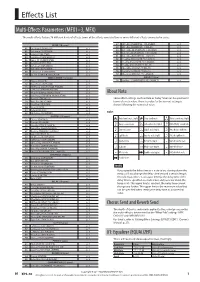 Effects List