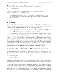 Generally Covariant Quantum Mechanics