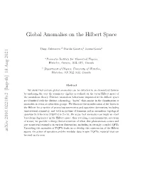 Global Anomalies on the Hilbert Space