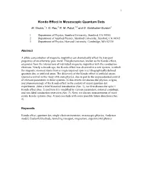 Kondo Effect in Mesoscopic Quantum Dots
