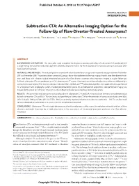 Subtraction CTA: an Alternative Imaging Option for the Follow-Up of Flow-Diverter-Treated Aneurysms?