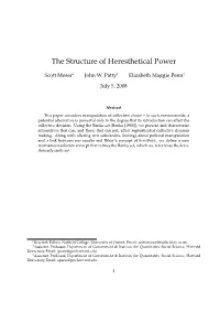 The Structure of Heresthetical Power