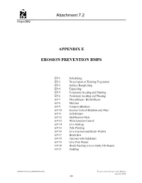 APPENDIX E EROSION PREVENTION BMPS Attachment
