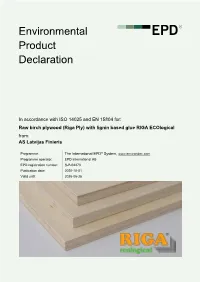 Environmental Product Declaration