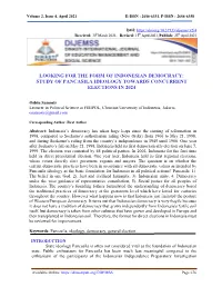 Looking for the Form of Indonesian Democracy: Study of Pancasila Ideology Towards Concurrent Elections in 2024