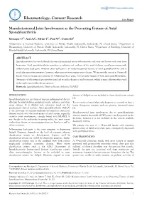 Manubriosternal Joint Involvement As the Presenting Feature of Axial Spondyloarthritis