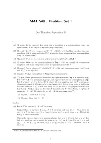 MAT 540 : Problem Set 1