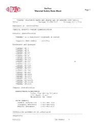 Material Safety Data Sheet