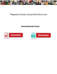 Plagiarism Checker Upload Word Document