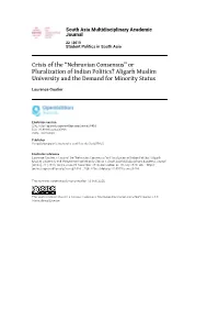 South Asia Multidisciplinary Academic Journal, 22 | 2019 Crisis of the “Nehruvian Consensus” Or Pluralization of Indian Politics? Alig