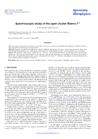 Spectroscopic Study of the Open Cluster Blanco 1