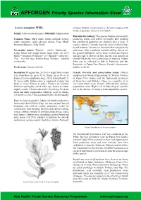 APFORGEN Priority Species Information Sheet