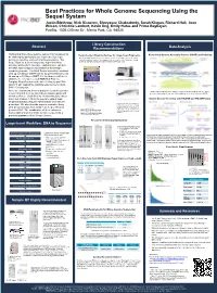 Best Practices for Whole Genome Sequencing Using the Sequel System