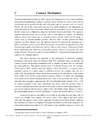 C: Contact Mechanics, in "Principles and Techniques for Desiging Precision Machines." MIT Phd Thesis, 1999