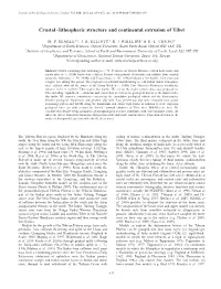 Crustal–Lithospheric Structure and Continental Extrusion of Tibet