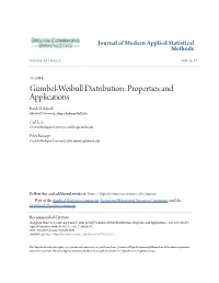 Gumbel-Weibull Distribution: Properties and Applications Raid Al-Aqtash Marshall University, Alaqtash@Marshall.Edu