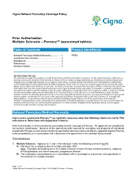 Prior Authorization Multiple Sclerosis – Ponvory™ (Ponesimod Tablets)