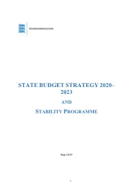 State Budget Strategy 2020-2023 and Stability Programme 2019