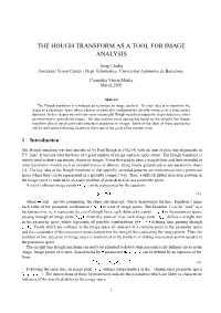 The Hough Transform As a Tool for Image Analysis