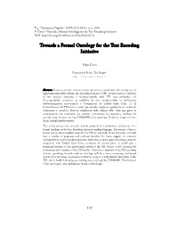 Towards a Formal Ontology for the Text Encoding Initiative DOI