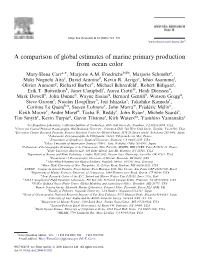A Comparison of Global Estimates of Marine Primary Production from Ocean Color
