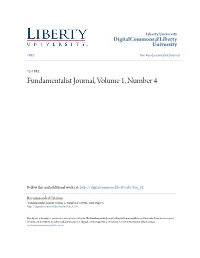 Fundamentalist Journal, Volume 1, Number 4