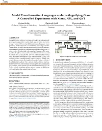 Model Transformation Languages Under a Magnifying Glass:A Controlled Experiment with Xtend, ATL, And