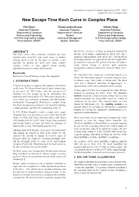 New Escape Time Koch Curve in Complex Plane