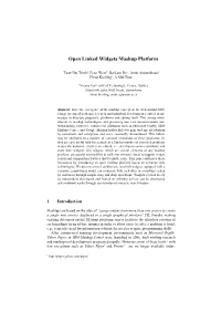 Open Linked Widgets Mashup Platform