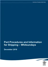 Port Procedures and Information for Shipping – Whitsundays