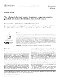 The Effects of Elevated Hearing Thresholds on Performance in a Paintball Simulation of Individual Dismounted Combat