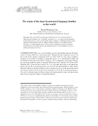 The Status of the Least Documented Language Families in the World