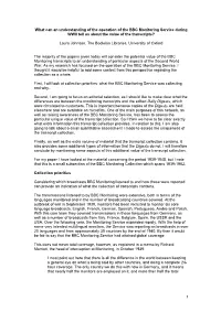 1 What Can an Understanding of the Operation of the BBC Monitoring