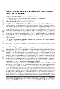 Abstractions and Automated Algorithms for Mixed Domain Finite Element Methods