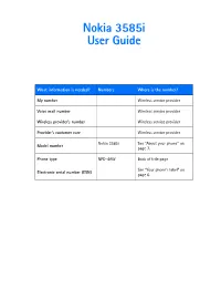 Nokia 3585I User Guide