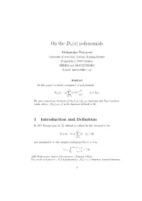 On the Dn(S) Polynomials