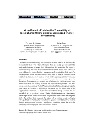 Virtualpatent - Enabling the Traceability of Ideas Shared Online Using Decentralized Trusted Timestamping