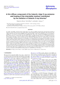 A Thin Diffuse Component of the Galactic Ridge X-Ray Emission and Heating of the Interstellar Medium Contributed by the Radiation of Galactic X-Ray Binaries