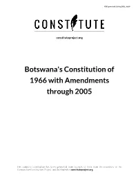 Botswana's Constitution of 1966 with Amendments Through 2005