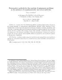 Econometric Methods for the Analysis of Assignment Problems in the Presence of Complementarity and Social Spillovers1