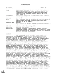 The Future of Libraries in Human Communication