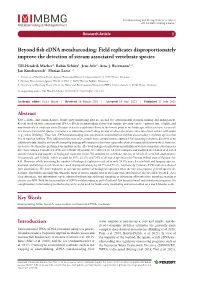 Beyond Fish Edna Metabarcoding: Field Replicates Disproportionately Improve the Detection of Stream Associated Vertebrate Species
