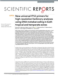 New Universal ITS2 Primers for High-Resolution Herbivory Analyses