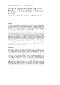 The Effects of Fruit Availability and Habitat Disturbance on an Assemblage of Sumatran Hornbills
