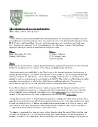 The Ministries of Lector and Acolyte Who, When, Where, What & Why?