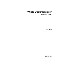 Vnote Documentation Release 1.11.1