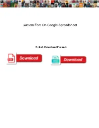 Custom Font on Google Spreadsheet