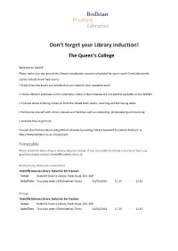 Don't Forget Your Library Induction!