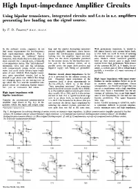 High Input-Impedance Amplifier Circuits