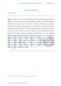 Journal of Computer Science and Engineering Parsing